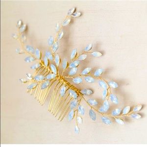 Opal Moonstone Vintage Hair Comb